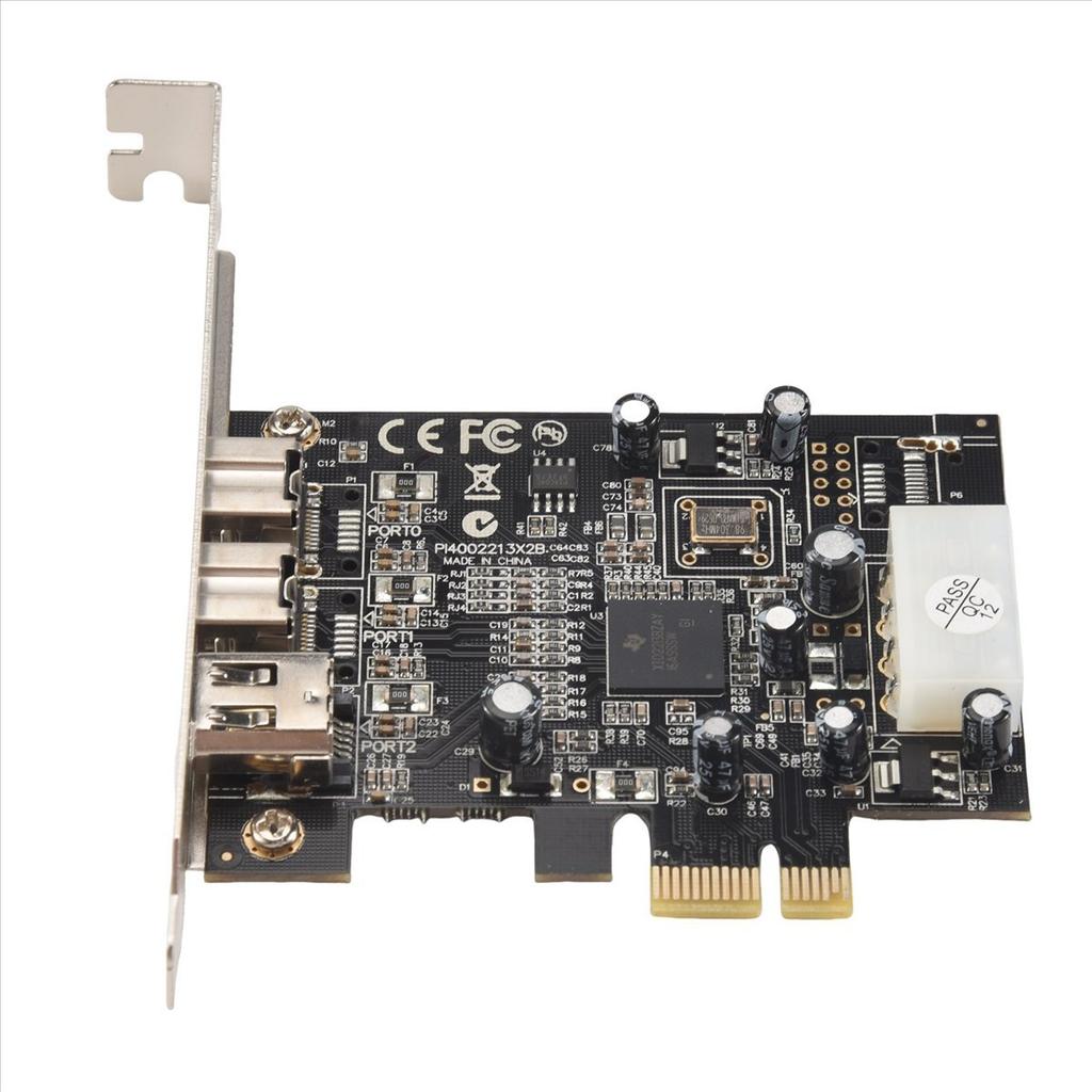 -PEX30016 3 Port IEEE 1394 Firewire 1394B & 1394A PCIe 1.1 X1 Card TI XIO2213B Chipset Requires Legacy Driver