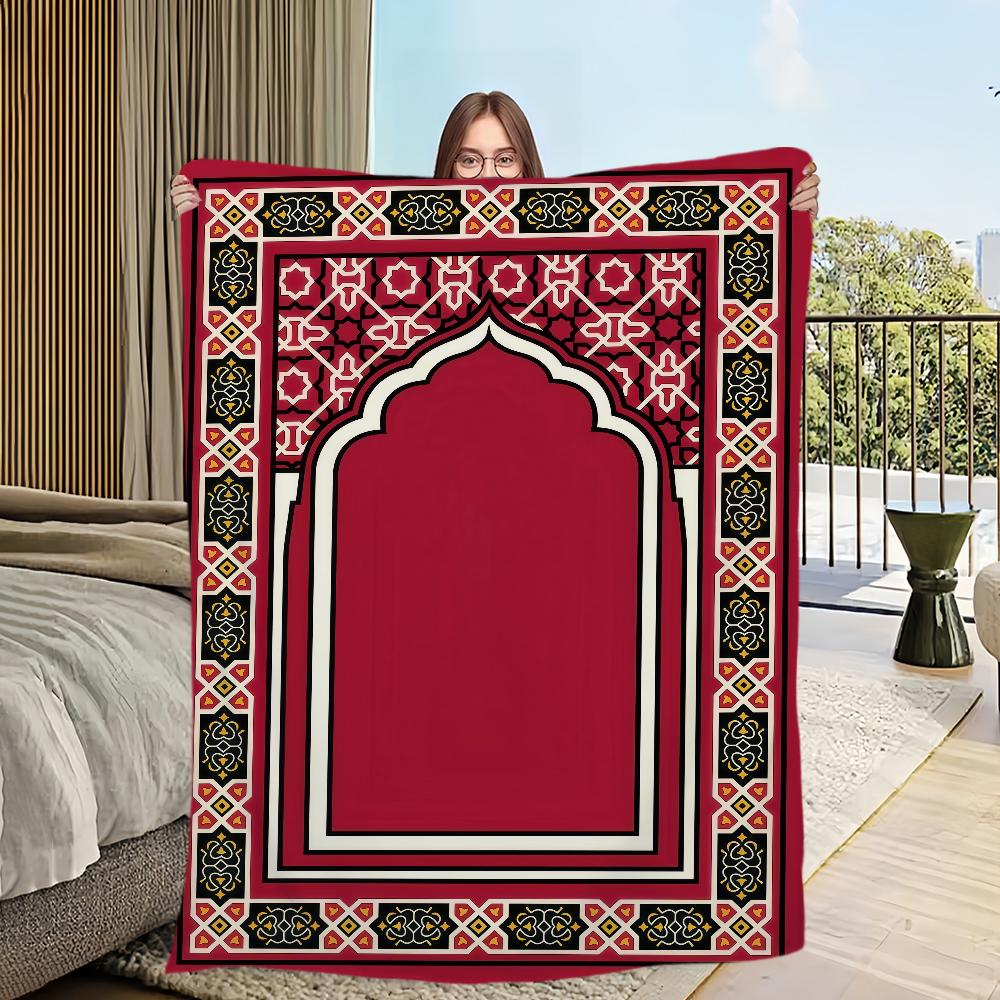 Islamic Muslim Praying pattern Blanket Flannel warm comfort soft plush blanket for sofa living room office bedroom travel gift