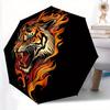 1pc Tiger Flames Automatic Open 8-Rib Windproof Umbrella, Travel & Commuting, Suitable for All Seasons