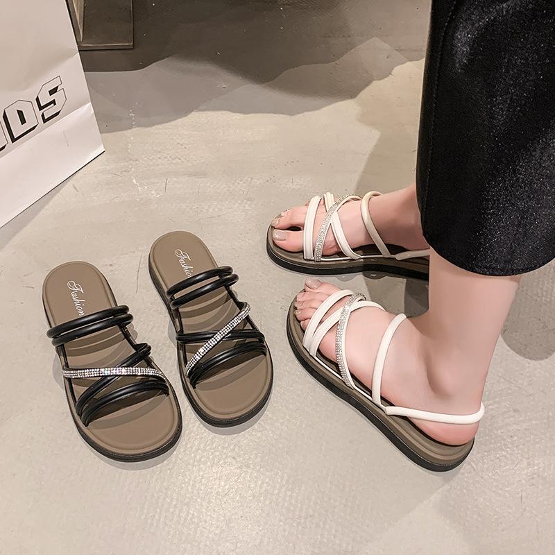 Summer Seaside Sandals Outer Wear Flat-soled Maternity Shoes Soft-soled Non-slip Two Wear Cool Slippers Summer New Casual Versatile