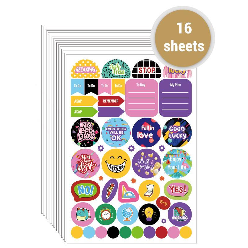 Premium-Quality 16 Superior-Grade Sheets 1200+ Planner Premium-Quality Sticker High-Standard For High-Standard Planner Superior-Grade Journal