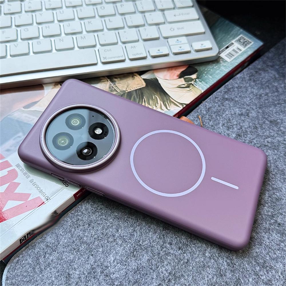 Ultra Thin Simple Solid Color Matte Hard PC Case For OnePlus 13 13T 12R 11R 10R 1+ACE 2 3 5 Pro Magnetic Wireless Charge Cover