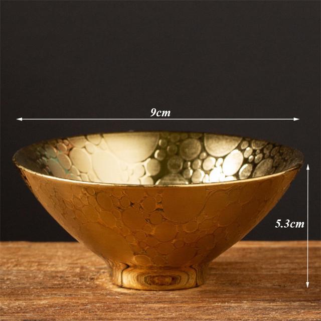 Ceramic Gold Glaze Kung Fu Tea Cup – Handmade Porcelain Small Bowl for Office