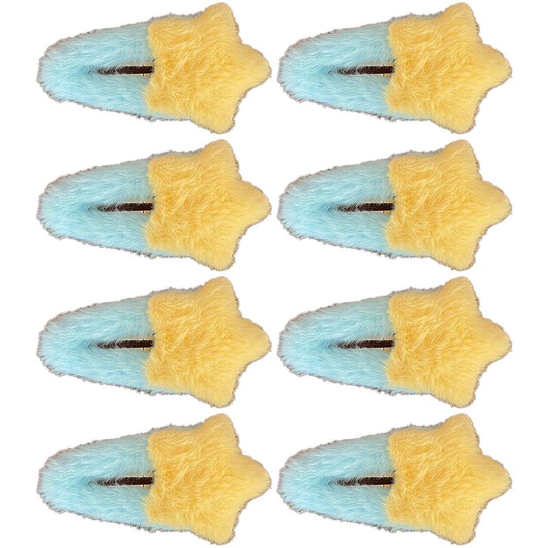 New Sweet Plush Hairpin Women Cute Star Shape Hair Clips Large Side Broken Bangs Bb Clip Fashion Girls Hair Accessories