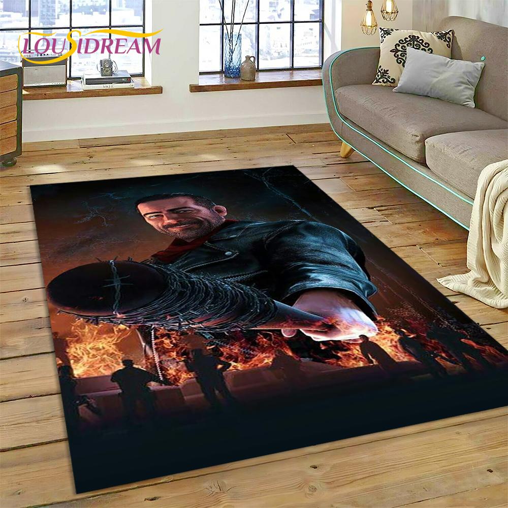 Tappeto 3D The Walking Dead Lincoln TWD TV per Soggiorno Camera da Letto Decorazione Casa, Tappetino da Pavimento Antiscivolo Decorazione per Divano Zerbino