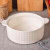 Embossed Ceramic Soup Pot with Lid, Bone China, 8-Inch Large Bowl for Home/Hotel Gift.