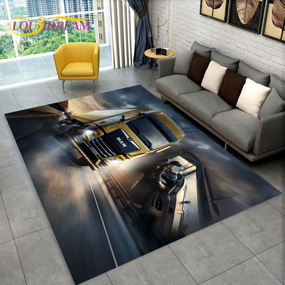 Latest MAN Truck Lorry 3D Printing Rug Carpet for Living Room Bedroom Home Decor,Floor Mat Non-slip Decoration for Sofa Doormat