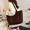 Solid Color Suede Leather Shoulder Bag Korean Style Underarm Bag  Office Worker