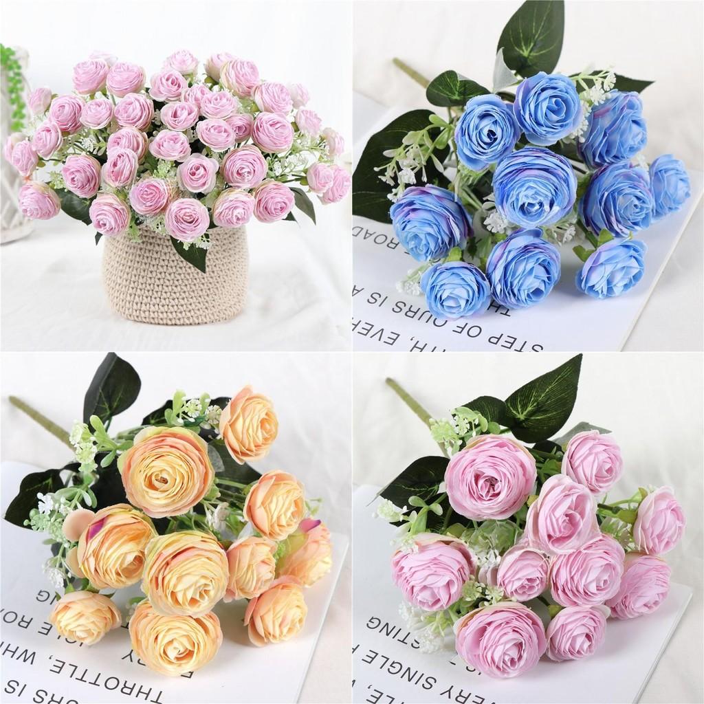 Artificial Rose Flower Bouquet With Silk Material For Home Wedding Decoration