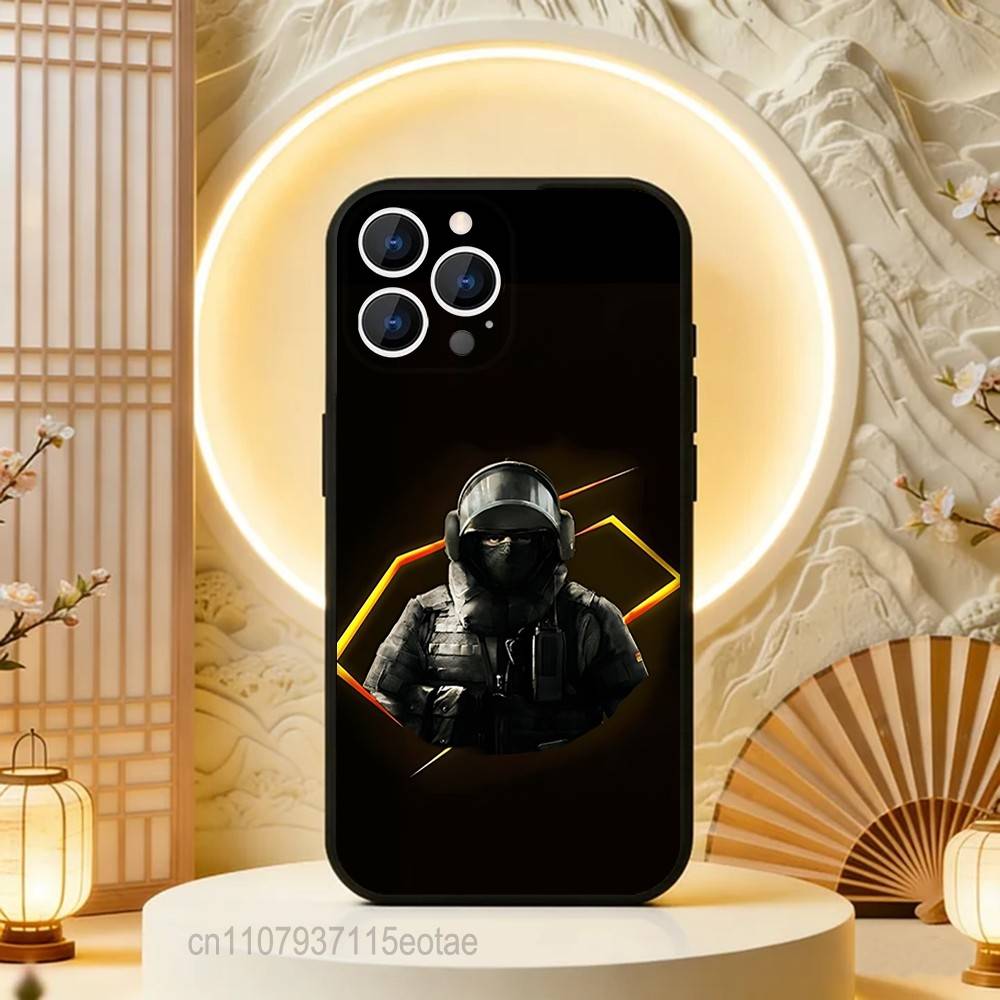 

R-Rainbow Six S-SiegeS Black Soft Case For iPhone 17 13 14 15 11 16 12 Pro Max Pro Max Plus E Air Mini Phone Cover Shell iPhone12