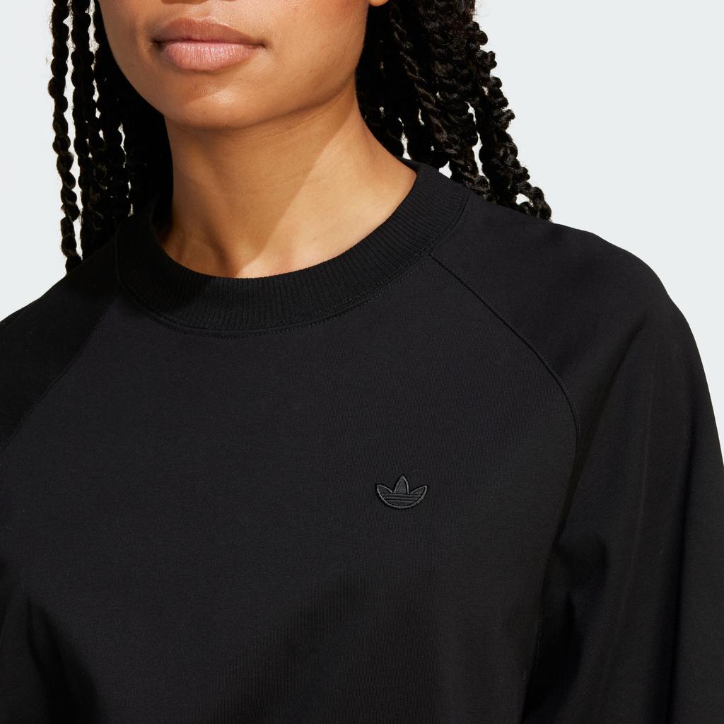 Adidas Round Neck Simple Comfort Short Sleeve T-shirt Women Tops Black IY9705