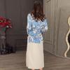 2024 Autumn Fashion Print Lapel Shirt and Half-Length Skirt Set