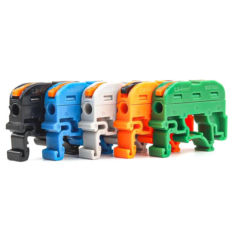 5/10pcs Din Rail Terminal Block Wire Connector 211 Quick Wire Compact Splicing Conductor Fast Cable Connector Conductor