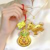 999 Pure Gold Year of the Horse Keychain: Creative Enamel Gourd Pendant Gift for Friends or Girlfriends