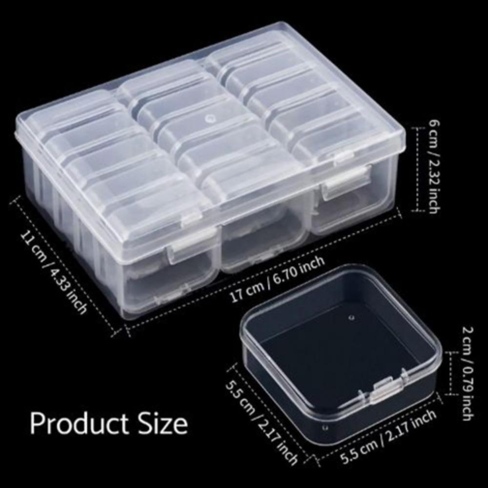 Plastic Transparent Storage Box DIY Earrings Storage Case  Jewelry Storage Accessories