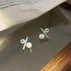 100% Love S925 Sterling Silver Stud Earrings: Niche Design with Shell Pearl & Zirconia.
