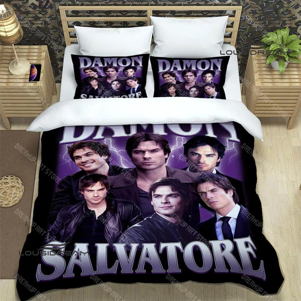 The Vampire Diaries Damon Salvatore Beddengoed Sets Prachtige Bedbenodigdheden Set Dekbedovertrek Beddekenset Beddengoed Verjaardagscadeau