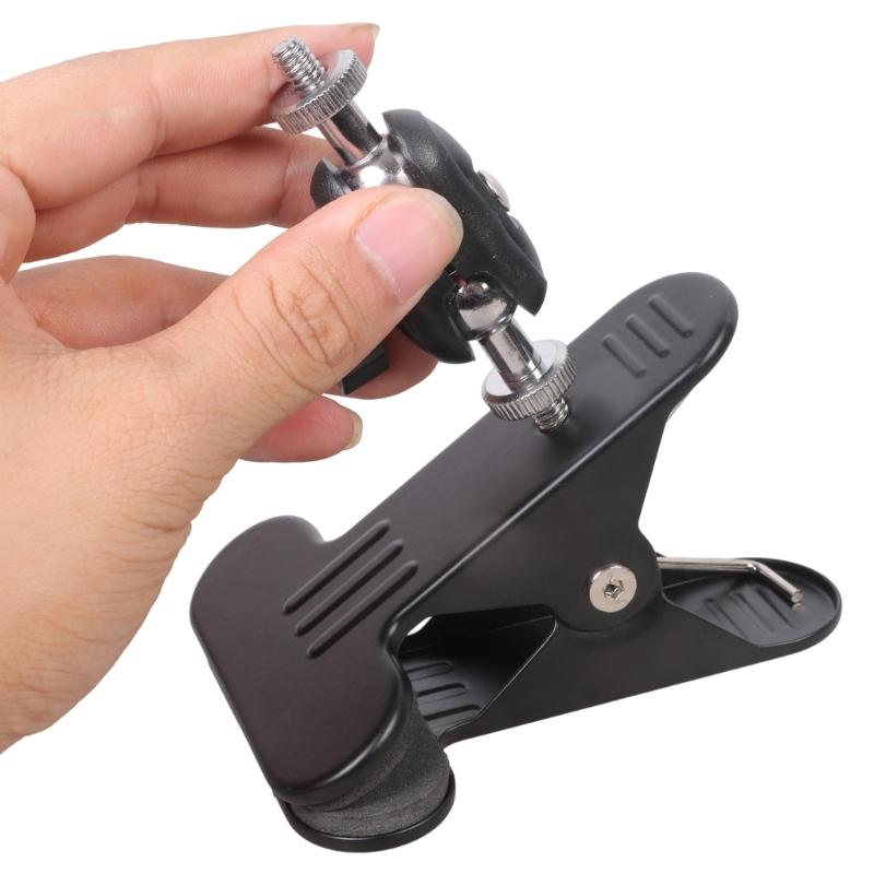 Metal Clamp With 1/4inch External Screw And Rotating Ball Head For Camera Lighting Studio Equipment Mounting Accessories