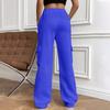 Women's Casual, Stylish, Loose-fitting, Sporty Drawstring Waist Wide-leg Pants