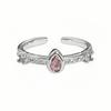 [Sweet Diamond Honey Talk] Girl'S Heart Sweet Pink Full Diamond Zir*****Pen Ring Butterfly Exquisite Premium Ring