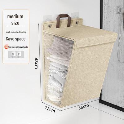 Coș de rufe pliabil, montat pe perete