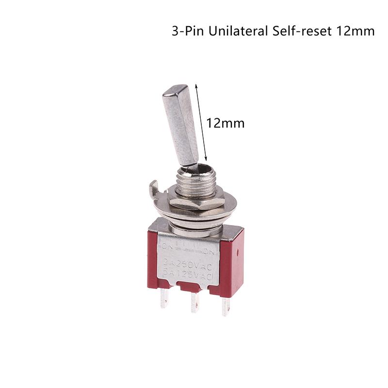 Toggle Switch 3Pin 3/2 Position Self-Locking/Self-Resetting On Off On Dpdt Spst Dpst 5A 125Vac 2A 250Vac Latching Flat Handle