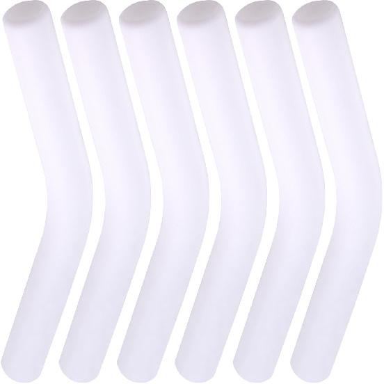 6pcs Food-Grade Silicone Straw Tips, Reble Metal Straw Elbows Tips, Temperature Resistant Rubber Straw Covers Replacement Tip for 5/16" Stainless