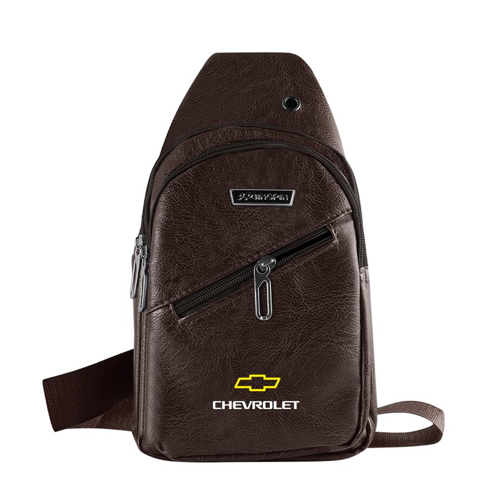 

Men/women PU Leather Chest Bag Crossbody Pack Single Shoulder Backpack For Chevrolet Cruze Captiva Sonic Spark Onix Aveo Orlando коричневий