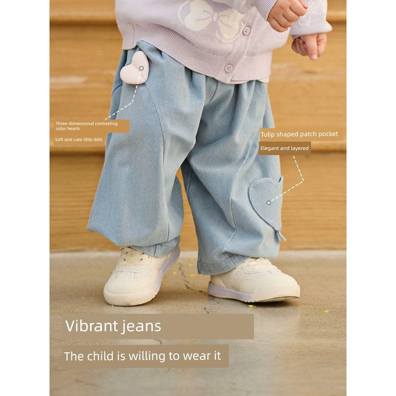 David Bella Children's Jeans 2026 New Girls' Clothing Baby Girl Pants Spring Harem Pants Spring Season