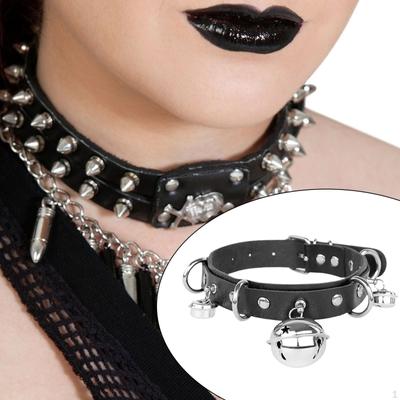 Goth Choker Collar Bell for Party Stage Shows Cosplay