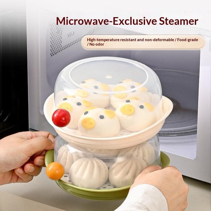 Microwave Oven Special Box Heated Soup Pot Rice Steamed Hot Steamed Buns With Lid Eco-Friendly Food Grade Kitchen Tool
