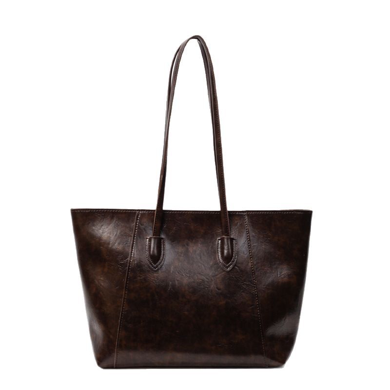 Fashion large-capacity tote bag women's Maillard high-end bag women's large-capacity autumn and winter versatile armpit bag