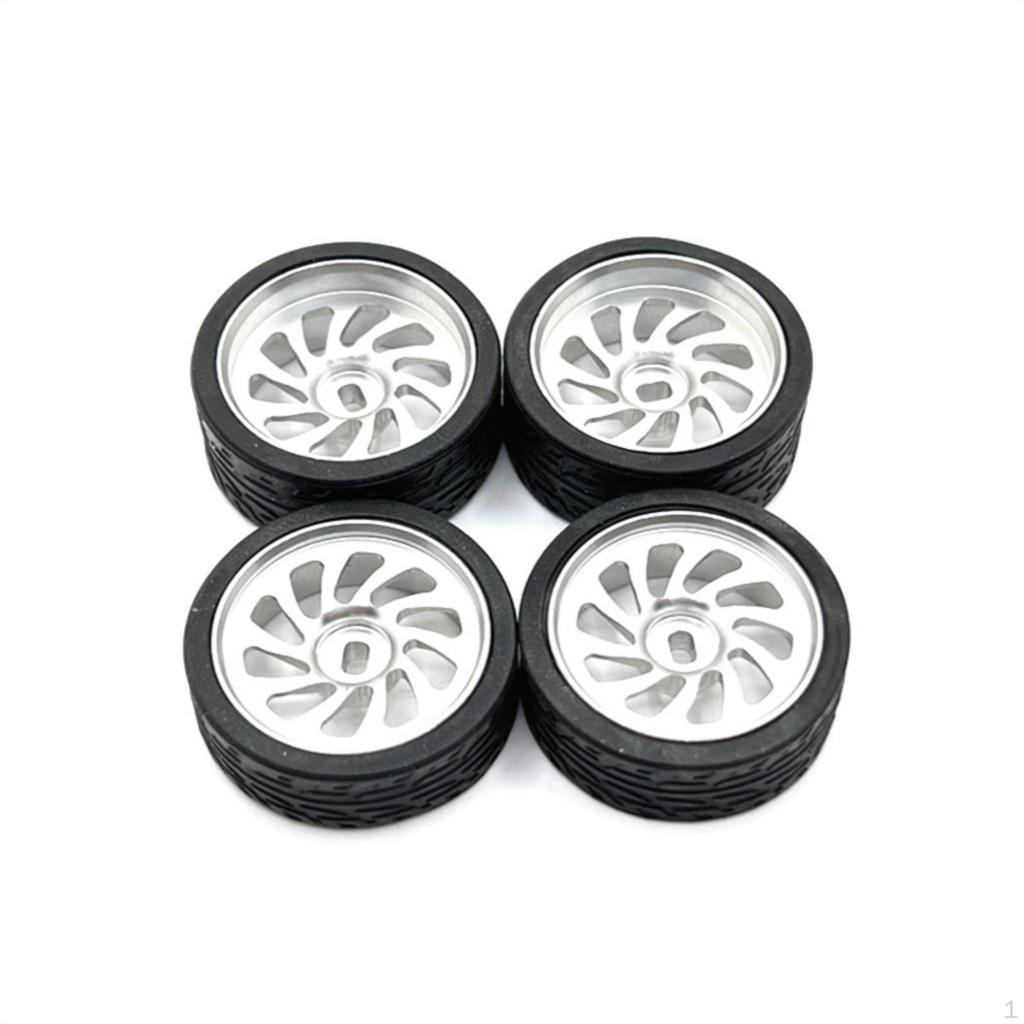4 Pieces RC Car Wheel and Tire Assembly Multi-Spoke for Hobbyists