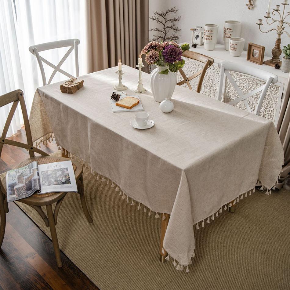 Față de masă Bumbac și lenjerie Față de masă pentru masă Husă de masă din dantelă dreptunghiulară Față de masă tapete Tafelkleed mantel de mesa