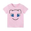 Different Colors Cartoon Face T Shirt Cute for Boys Girls Pokemons Pikachus Summer Cotton Clothes Tops