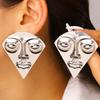 Abstract Face Statement Earrings Bold Geometric Tribal Inspired Jewelry