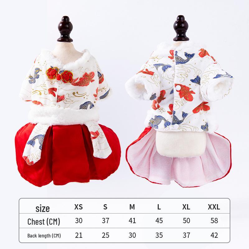 

«Зимний теплый костюм Тан для домашних животных»: Новогодняя одежда для маленьких собак и кошек Double Extra Large