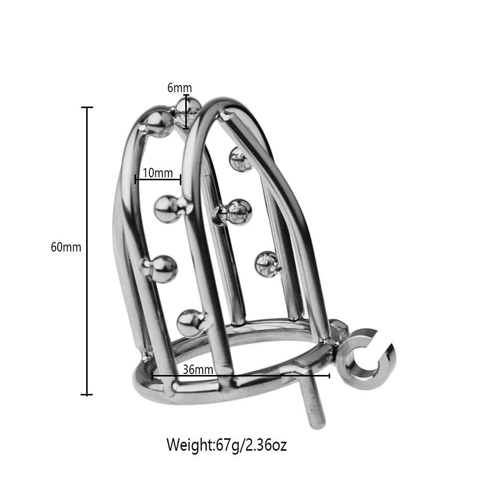 Men Short CB Lock Penis Cage Cock Lock Stainless Steel Chastity Lock Sex Toy Femdom BDSM Slave Cock Ring Ball Stretcher