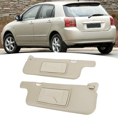 2Pcs Car Sun Visor Gray with Makeup Mirror Sun Shielding Board UV Blocking For Corolla 2001 To 2007