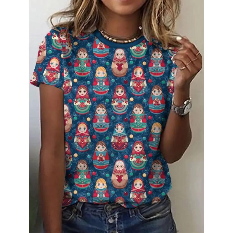 3D Printed Fashion Women's T-Shirt Summer Breathable Versatile