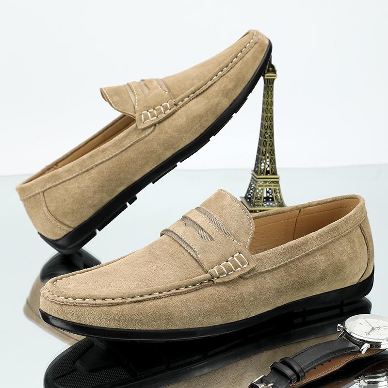 Men's Large Size Leather Slip-On Moccasin Loafers