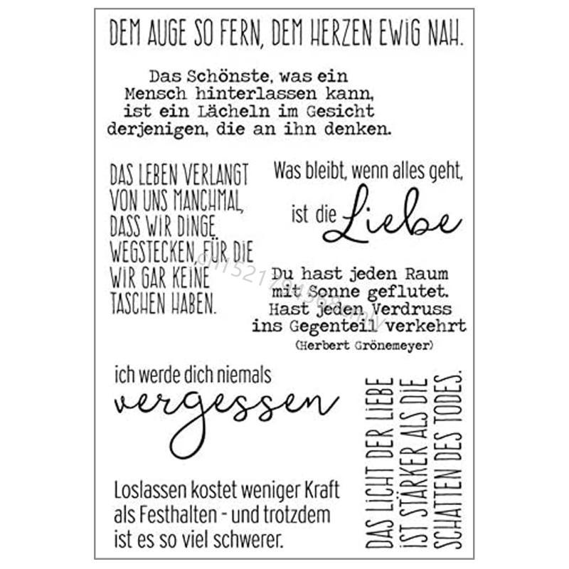 German Clear Silicone Stamp Words Letters Background Transparent Seal Stamp 6XDE