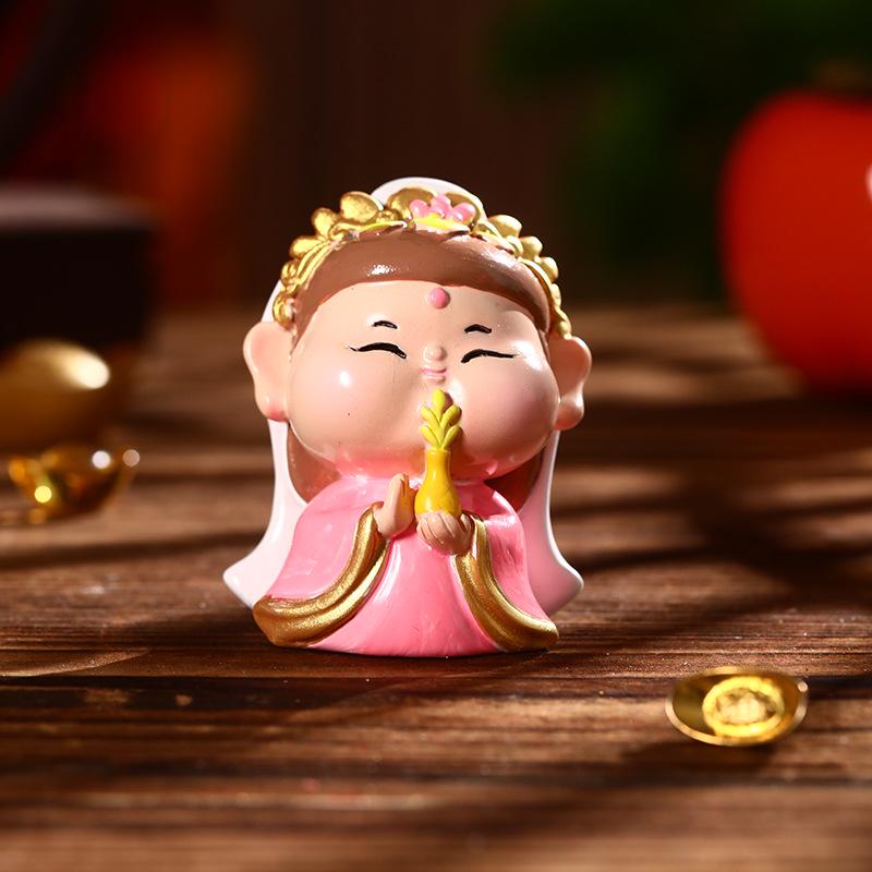 

Joyful Blessings: God of Wealth Figurine for Prosperity - Six Paths to Fortune, Ideal for Home & Office Décor
