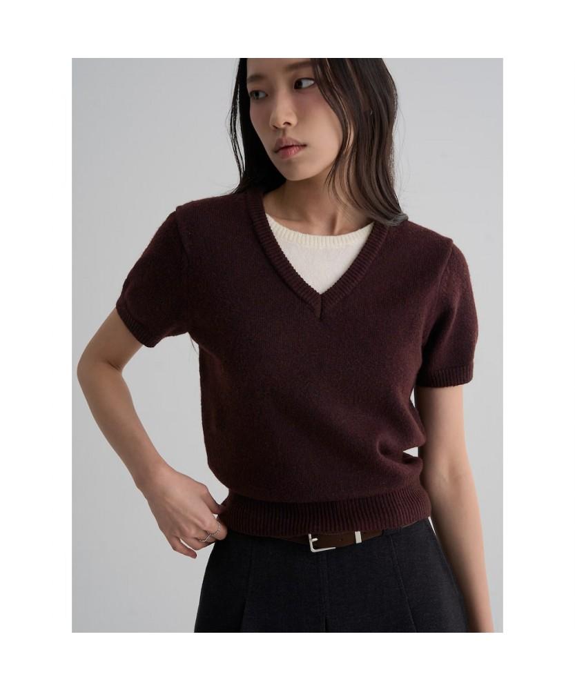 8SECONDS Layered V-Neck Pullover Purple