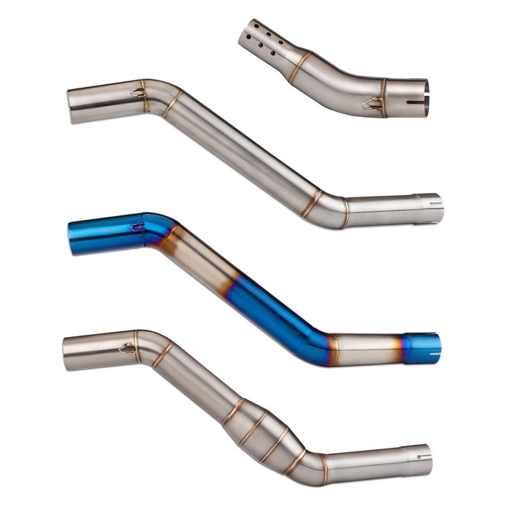 Stainless Steel Mid-Pipe Exhaust with Silencer & Backpressure Chamber for CFMOTO NK400 NK650