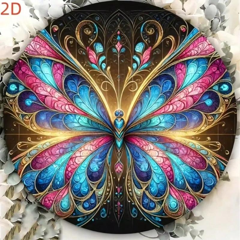Vintage Butterfly Mandala Metal Wall Art Rustic Home Decor Gift