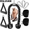 Triceps and Biceps Pulldown Rope with Ankle Strap and Face Pull Gym Accessory