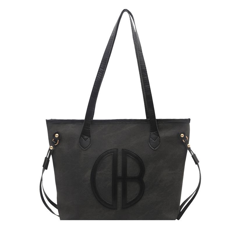 

Niche design texture lazy and relaxed shoulder bag women s spring new commuter largecapacity tote bag чёрный