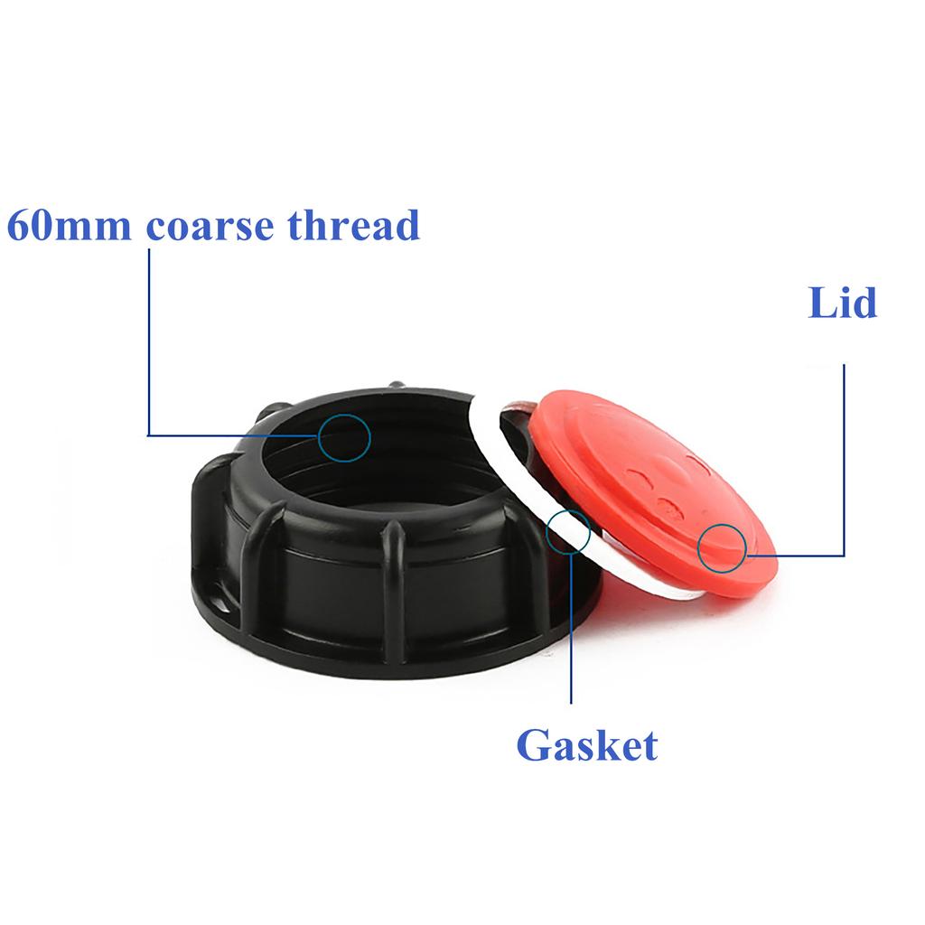 IBC Tank Lid Ton Barrel Cover S60 100mm 163mm 240mm Coarse Thread Water Tank Breath Cover Double Hole 1000L Tank Dust-proof Lid