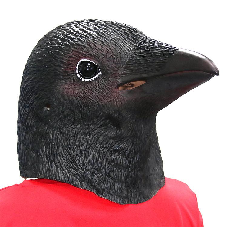 Neue Halloween Krähenmaske, Beliebte Latex Niedliche Tier-Vollkopfbedeckung mit Krähenschnabel